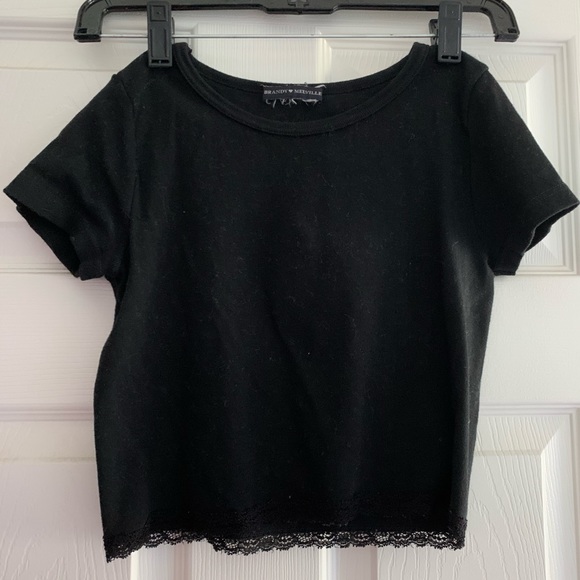 Brandy Melville Tops - Black Lace-trim Brandy Melville Top